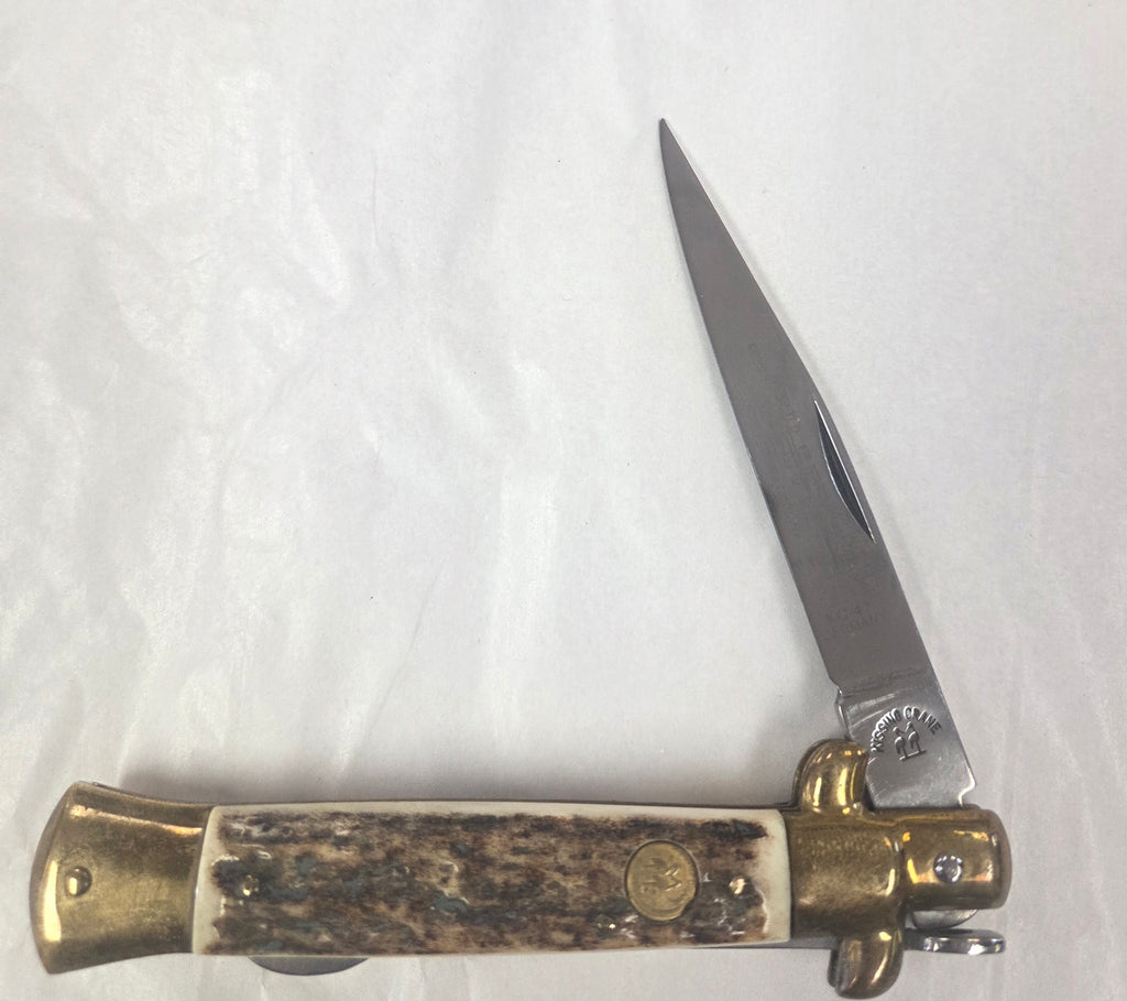 Vintage Kissing Crane Medium Stag Handle Stelitto Locking Knife (NO BOX)