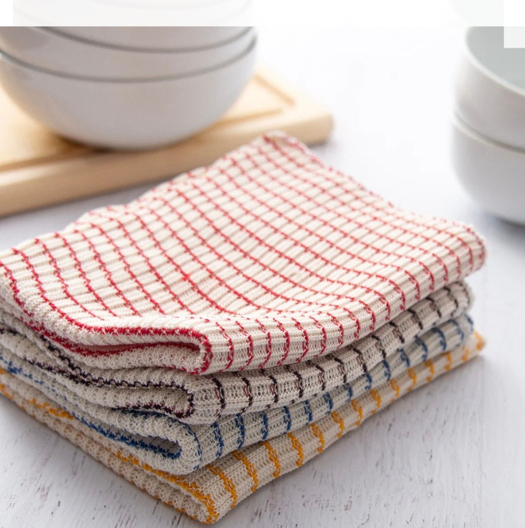 Striped Cotton Kitchen Towels (Set)