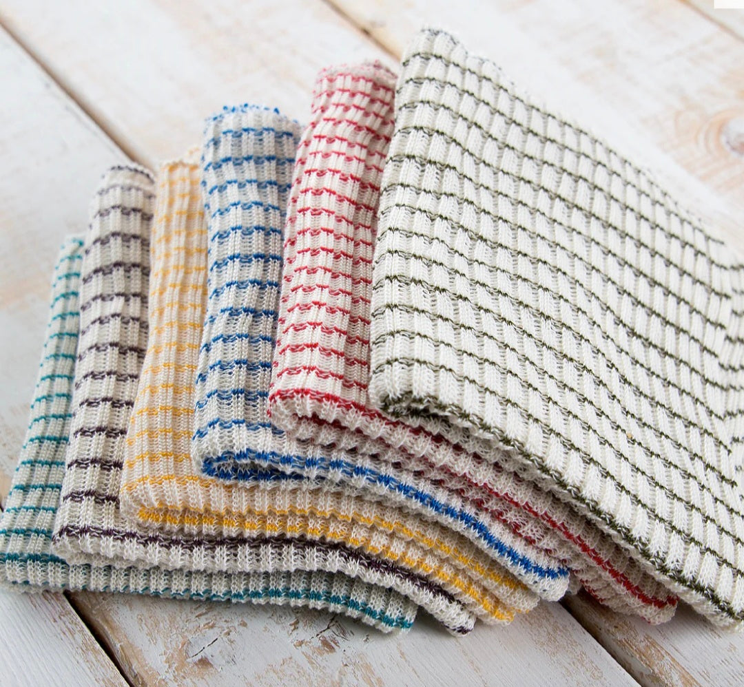 Striped Cotton Kitchen Towels (Set)