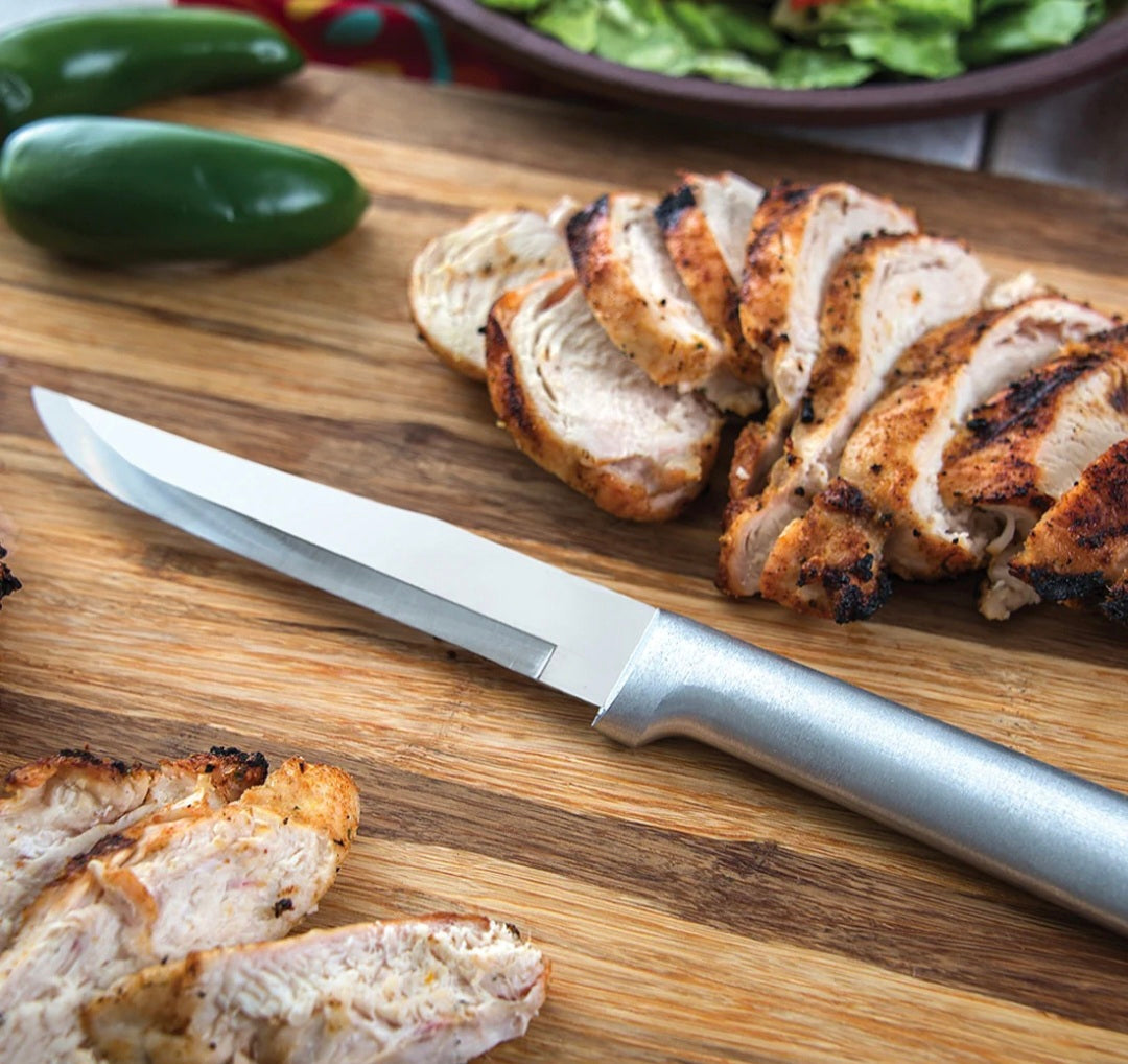 Rada Stubby Butcher Knife – Silver Aluminum Handle (R106)