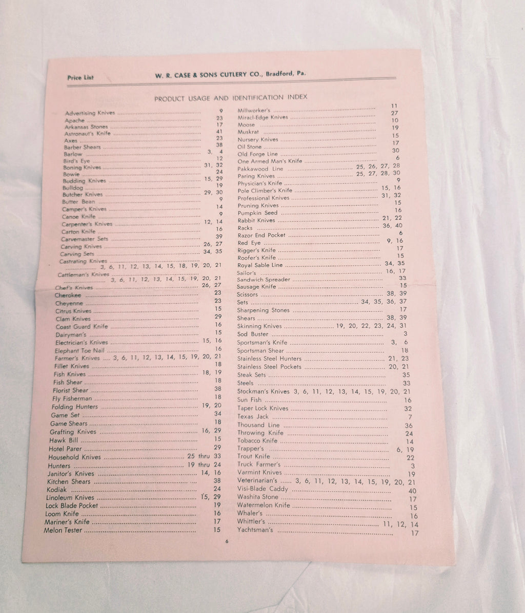 Case Cutlery 1972 Dealer Price Guide Catalog No.70