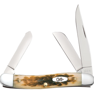 Case Amber Bone Peach Seed Jig Medium Stockman