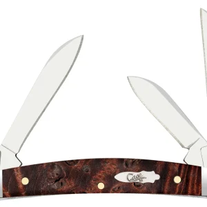 Case XX Brown Maple Burl Wood Smooth Small Congress