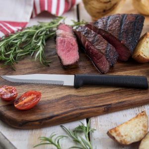 Rada Cutlery Serrated Steak Knife  Black Resin Handle - 3⅞" blade 7¾" overall